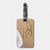 2つのハートが砂の中に ラゲッジタグ (裏面縦)