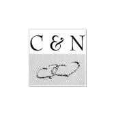 2つのハートが砂の中に ラバースタンプ (インプリント)