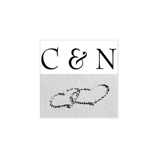 2つのハートが砂の中に ラバースタンプ (インプリント)