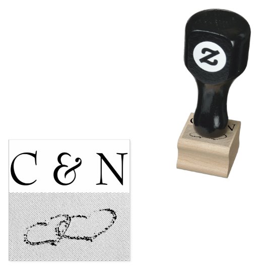 2つのハートが砂の中に ラバースタンプ (押印)