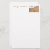 2つのハートが砂の中に 便箋 (正面/裏面)