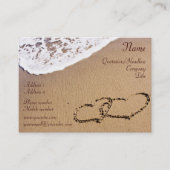 2つのハートが砂の中に 名刺 (正面)