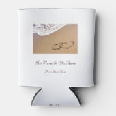 2つのハートが砂の中に 缶クーラー (正面)