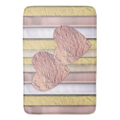 2つのハートが輝きと一緒にパターン バスマット (正面縦)