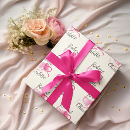 2つのハートが1つのカスタマイズ可能な結婚製品として ラッピングペーパー