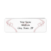 2つのハートが1つの内赤と白容 ラベル (正面)