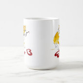 2つのハートのコーギーのマグ コーヒーマグカップ (中央)