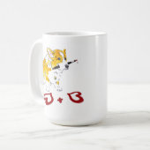 2つのハートのコーギーのマグ コーヒーマグカップ (正面左)