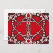 2つのハートのバレンタインのフラクタル シーズンポストカード (正面/裏面)