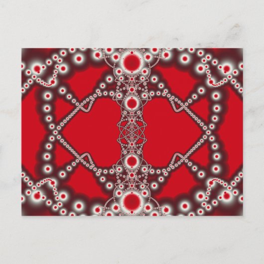 2つのハートのバレンタインのフラクタル シーズンポストカード (正面)