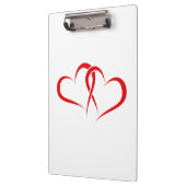 2つのハートのパートナーデザイン クリップボード (左)