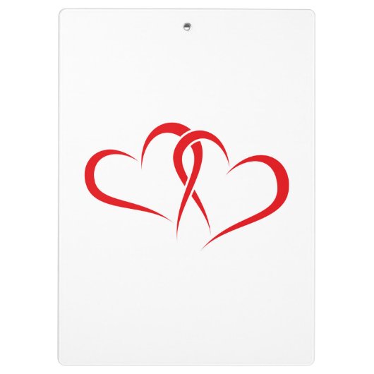 2つのハートのパートナーデザイン クリップボード (裏面)
