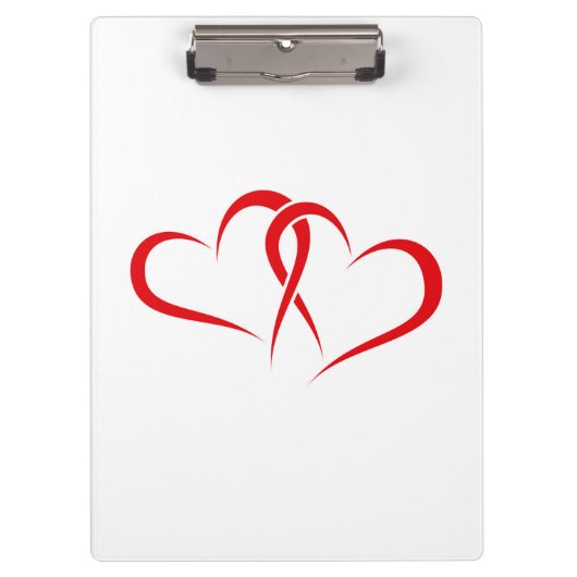 2つのハートのパートナーデザイン クリップボード (正面)