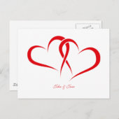 2つのハートのパートナーデザイン ポストカード (正面/裏面)