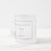 2つのハートのマグの紫色 フロストグラスマグカップ (正面左)