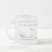 2つのハートのマグの紫色 フロストグラスマグカップ (左)