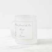 2つのハートのマグの緑 フロストグラスマグカップ (正面左)