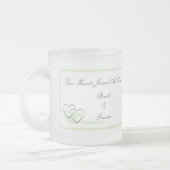 2つのハートのマグの緑 フロストグラスマグカップ (左)