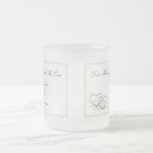 2つのハートのマグの緑 フロストグラスマグカップ (中央)