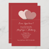 2つのハートの招待状 招待状 (正面/裏面)