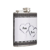 2つのハートの新しく白い雪の動揺してな灰色木 フラスク (右)