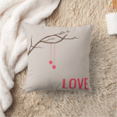 2つのハートの木のバレンタインデーの愛デザイン クッション (ブランケット)