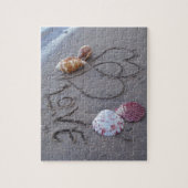 2つのハートの砂の中でシェルと愛 ジグソーパズル (縦)