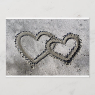 2つのハートの結婚式招待状 招待状