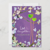 2つのハートの謝肉祭の結婚式のリハーサルの夕食 招待状 (正面)