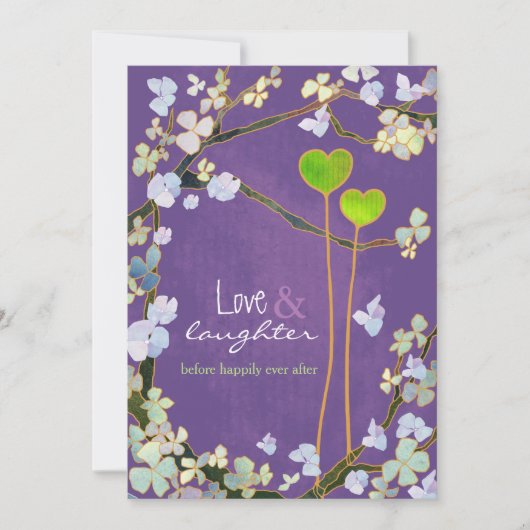 2つのハートの謝肉祭の結婚式のリハーサルの夕食 招待状 (正面)