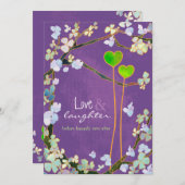 2つのハートの謝肉祭の結婚式のリハーサルの夕食 招待状 (正面/裏面)