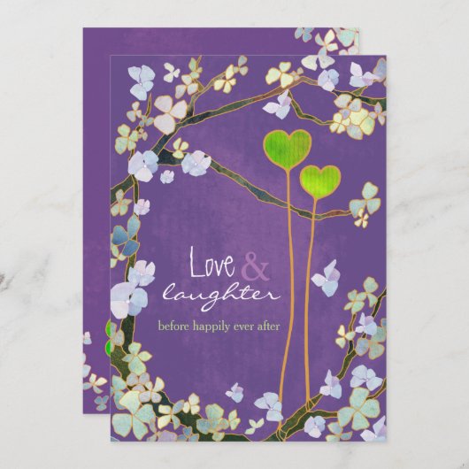 2つのハートの謝肉祭の結婚式のリハーサルの夕食 招待状 (正面/裏面)