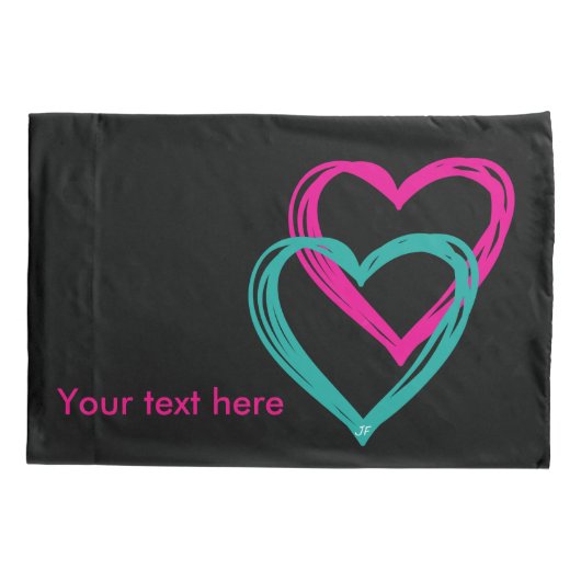 2つのハートは枕カバー、標準サイズを選抜します 枕カバー (裏面)