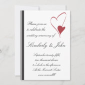 2つのハートは結婚式招待状衝突します 招待状 (正面)