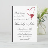 2つのハートは結婚式招待状衝突します 招待状 (スタンド正面)