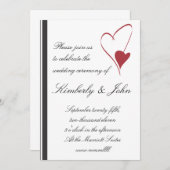 2つのハートは結婚式招待状衝突します 招待状 (正面/裏面)