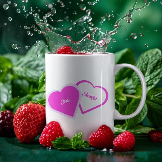 2つのハートを1つのコンボマグカップとして マグカップ