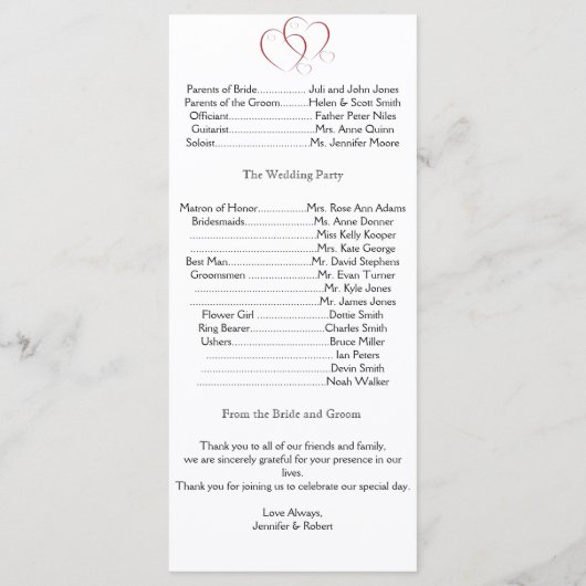 2つのハートを1つのプログラムとして プログラム (裏面)