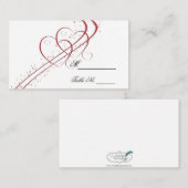 2つのハートを1つの座席表 プレイスカード (正面/裏面)