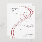 2つのハートを1つの応答カードとして インビテーションポストカード (正面/裏面)