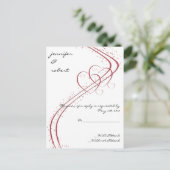 2つのハートを1つの応答カードとして インビテーションポストカード (スタンド正面)