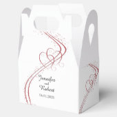 2つのハートを1つの結婚式の引き出物ボックスとして フェイバーボックス (オープン)