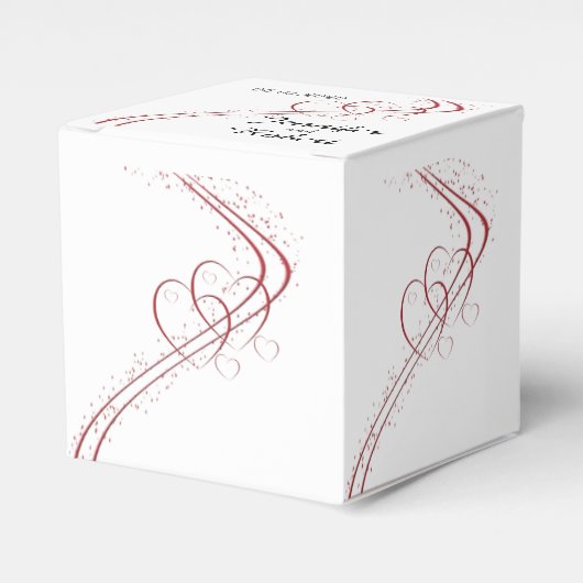2つのハートを1つの結婚式の引き出物ボックスとして フェイバーボックス (正面サイド)
