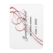 2つのハートを1つ保存する日付 マグネット (縦)