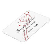 2つのハートを1つ保存する日付 マグネット (左側)