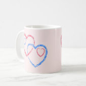 2つのハートを1杯 コーヒーマグカップ (正面左)