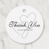 2つのハートエレガントスクリプ結婚ト フェイバータグ (裏面)