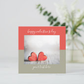 2つのハートカスタムカラーブロックバレンタインデー シーズンカード (スタンド正面)