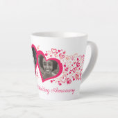 2つのハートカスタム結婚記念日の写真 カフェラテマグ (右アングル)