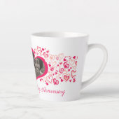 2つのハートカスタム結婚記念日の写真 カフェラテマグ (右)